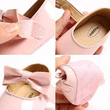 SOFMUO Baby Girls Mary Jane Flats with Bowknot