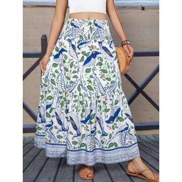 YHYJMY Womens Maxi Skirts | Elastic High Waisted Floral A-Line Skirts for Any Occasion