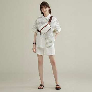 Telena Belt Bag for Women PU Leather Fanny Pack Quilted Crossbody Bags for Women Waist Bag with Adju...