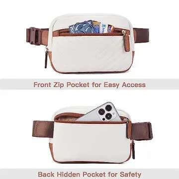 Telena Belt Bag for Women PU Leather Fanny Pack Quilted Crossbody Bags for Women Waist Bag with Adjustable Strap, Beige Brown