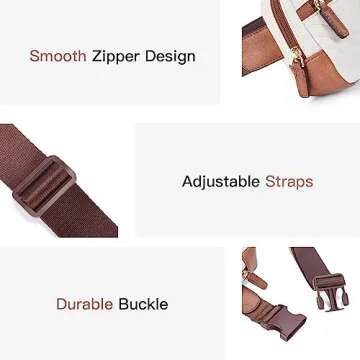 Telena Belt Bag for Women PU Leather Fanny Pack Quilted Crossbody Bags for Women Waist Bag with Adjustable Strap, Beige Brown