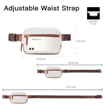 Telena Belt Bag for Women PU Leather Fanny Pack Quilted Crossbody Bags for Women Waist Bag with Adjustable Strap, Beige Brown