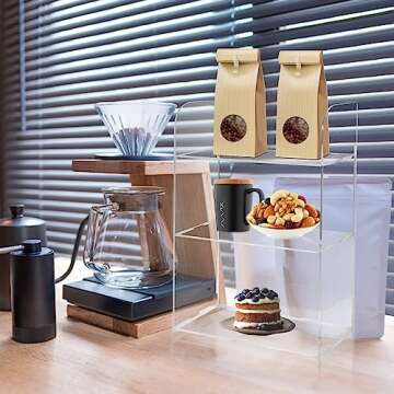 Jusalpha 3 Tier Clear Acrylic Bathroom Organizer Shelf for Cosmetic Perfume Makeup Toy Spices Standi...