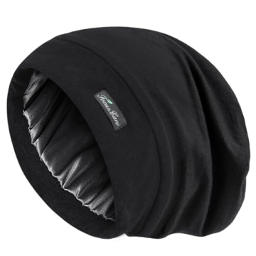 Women's Soft Slouchy Satin Lined Hat Beanie Cap for Long Hair Sleeping