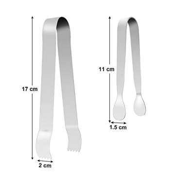 Boao 10 PC Mini Tongs 4.3 Inch and 7 Inch Ice Tongs Mini Tongs for Serving Sugar Tongs Serving Tongs...