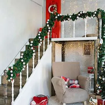 Tatuo 79 Inch Pom Pom Garland for Christmas and Parties