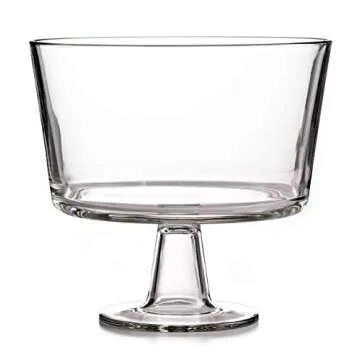 Royalty Art European Trifle Bowl with Pedestal - Luxurious Crystal-Clear Glass Dessert and Cake Stand, X-Quart - Made in Italy - Ideal for Displaying Pastries, Elegant for Weddings and Holidays