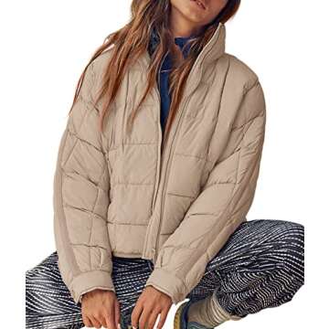 Aiopr Women's Oversized Lightweight Down Coat for Winter Comfort