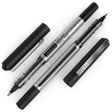 ARTEZA Rollerball Pens, Pack of 20, 0.5mm Black Liquid Ink Pens for Bullet Journaling, Fine Point Ro...