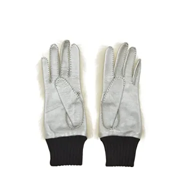 Chanel Pre-Loved White Faux Fur 'CC' Gloves for Chic Style