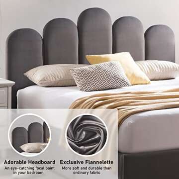 Zanmintaobo Lift Up Storage Bed Full Size, Upholstered Platform Bed with Hydraulic Storage System & Wood Slats Support, Full Bed Frame with Headboard, No Box Spring Needed, Easy Assembly, Grey