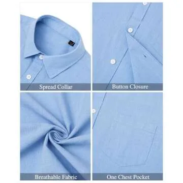 Summer Ready J.VER Men's Linen Short Sleeve Shirt