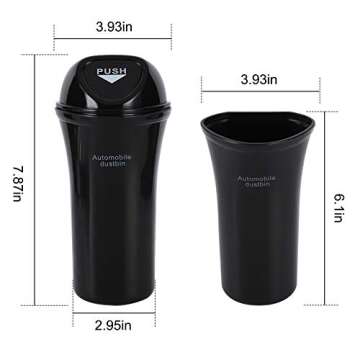 Accmor Car Trash Can with Lid, Vehicle Auto Garbage Bin, 2 Pack Mini Automotive Dustbin Organizer Storage Container