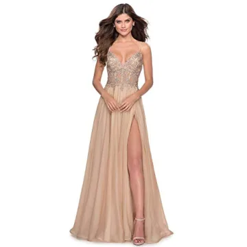 Miao Duo Women's Elegant V Neck Prom Dress - Size 12