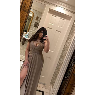 Miao Duo Women's Elegant V Neck Prom Dress - Size 12