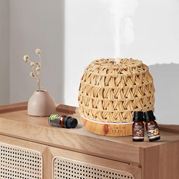 500ml Woven Rattan Essential Oil Diffuser for Home Use