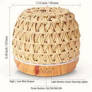 500ml Woven Rattan Essential Oil Diffuser for Home Use