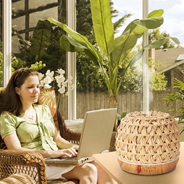500ml Woven Rattan Essential Oil Diffuser for Home Use