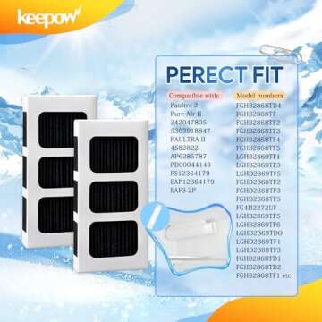 KEEPOW Paultra2 Refrigerator Air Filter Compatible with Frigidaire Pureair Ultra 2, Pure Air Ultra 2...