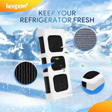 KEEPOW Paultra2 Refrigerator Air Filter Compatible with Frigidaire Pureair Ultra 2, Pure Air Ultra 2, Pureair Ultra ii, Electrolux 242047805, 5303918847, EAP12364179 (4 Pack)