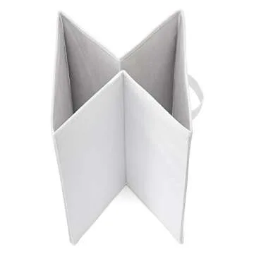 EZOWare Set of 4 Foldable Fabric Basket Bin, 13 x 15 x 13 inch Collapsible Organizer Storage Cube with Handles for Home, Bedroom, Baby Nursery, Office, Kids Playroom - White