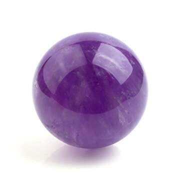 MANIFO Healing Crystal Polished Mineral Ball Sphere Feng Shui Chakra Aura Balance Stone with Acrylic Stand - 35mm Amethyst