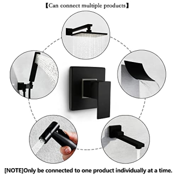 SKOWLL Matte Black Shower Valve Kit, Durable & Stylish
