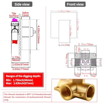 SKOWLL Matte Black Shower Valve Kit, Durable & Stylish