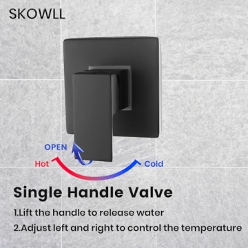 SKOWLL Matte Black Shower Valve Kit, Durable & Stylish