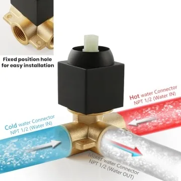 SKOWLL Matte Black Shower Valve Kit, Durable & Stylish