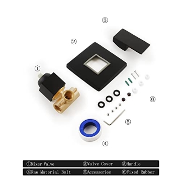 SKOWLL Matte Black Shower Valve Kit, Durable & Stylish