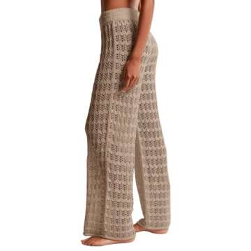 Saodimallsu Women's Crochet Cover Up Pants – Sheer Mesh Stylish Bikini Cover-up