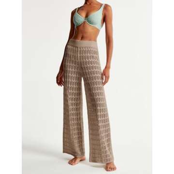 Saodimallsu Crochet Cover Up Pants for Summer Beach Style