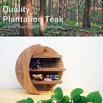 Gibbous Nimbus Moon Shelf for Crystals and Oils