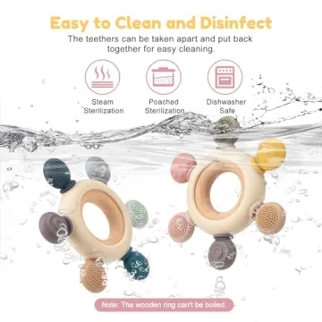 Food Grade Baby Teether for 0-12 Months, BPA Free & Safe