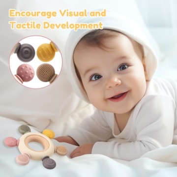 Food Grade Baby Teether for 0-12 Months, BPA Free & Safe