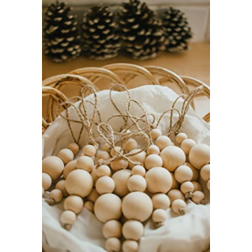 Sage in Thyme Boho Wooden Bead Christmas Ornaments