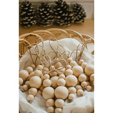 Sage in Thyme Boho Wooden Bead Christmas Ornaments