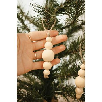 Sage in Thyme Boho Wooden Bead Christmas Ornaments