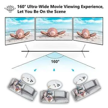 Projector Screen with Stand, Vamvo 120 inch Portable Foldable Projection Screen 16:9 HD 4K Indoor Outdoor Projector Movies Screen with Carrying Bag for Home Theater Camping and Recreational Events