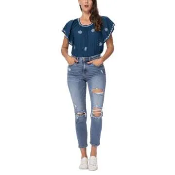 Judy Blue High Rise Destroyed Slim Fit (30) Blue