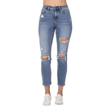 Judy Blue High Rise Destroyed Slim Fit (30) Blue
