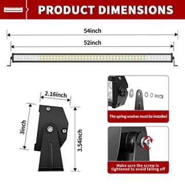 YITAMOTOR 52 inch LED Light Bar for Jeep Wrangler TJ