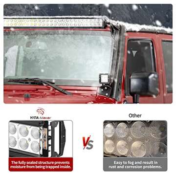 YITAMOTOR 52 inch LED Light Bar for Jeep Wrangler TJ