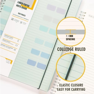 OWSC 4 Pack Lined Spiral Notebook - Perfect for School and Work