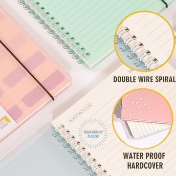 OWSC 4 Pack Lined Spiral Notebook - Perfect for School and Work