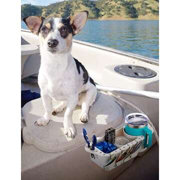 KEMIMOTO Boat Caddy Organizer, Marine Cup Holder Universal Fit for Bass Boat Kayak Pontoon Jon Boat Fishing Caddy Cabin Storage