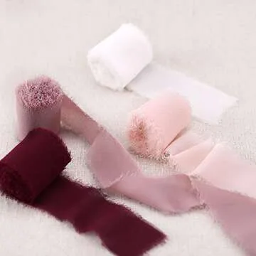 DreamBuilt Handmade Silk-Like Ribbon 1.5" x 3Yd Burgundy