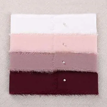 DreamBuilt Handmade Silk-Like Ribbon 1.5" x 3Yd Burgundy