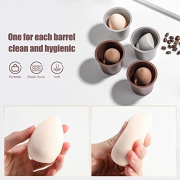 BS-MALL Colorful Makeup Sponge Set with Coffee Cup Packaging